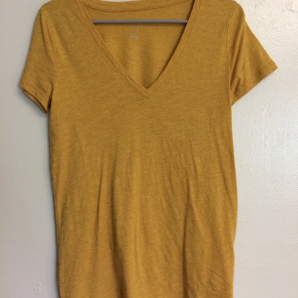 Mustard Yellow V-Neck T-shirt